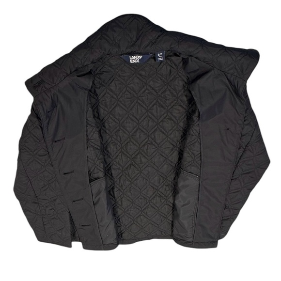Women’s Black Land’s End Quilted Buttoned Jacket: Small: 6-8 - Picture 3 of 8